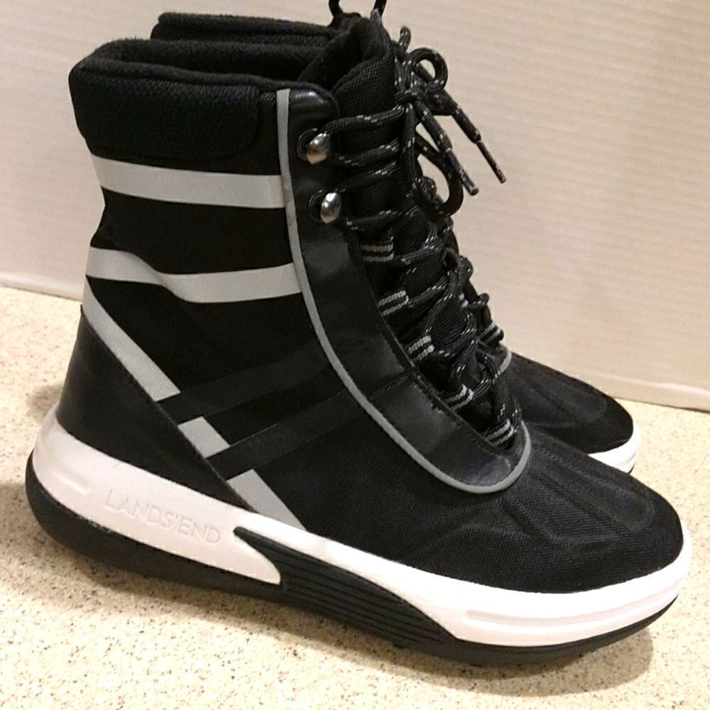 👍 Lands End Reflective Boots Size 7 A9